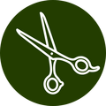 Icon with hair shears and stars